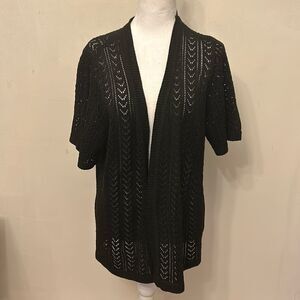 Cyrus black short sleeve open cardigan Size 2X EUC